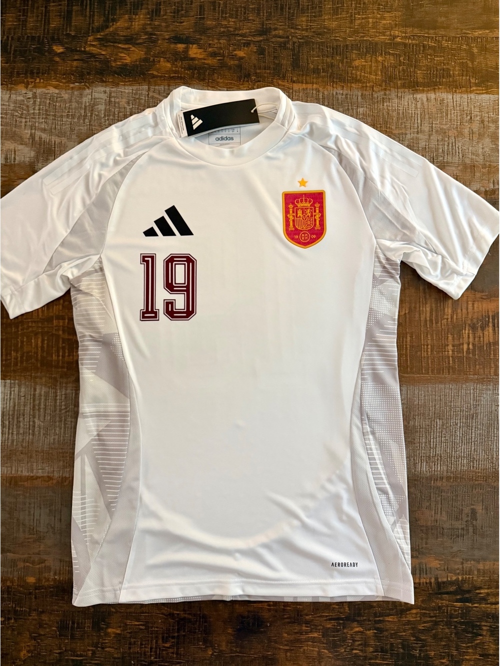 Lamine Yamal Spain Adidas White and Maroon details Medium